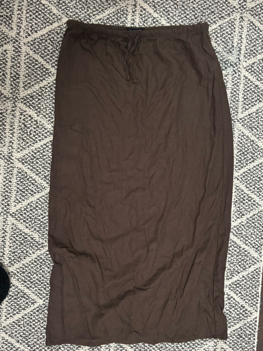 Everyday Brown Maxi Skirt with Elastic Waist